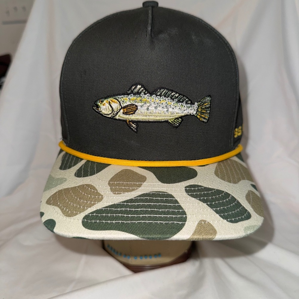 Southern String Hat Co Fish Snapback Hat Camo Bill Rope Fishing Outdoors Cap